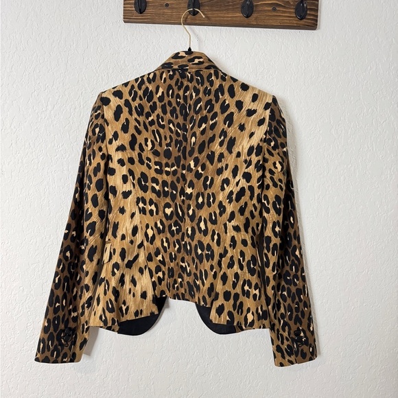 DSQUARED2 Leopard Print Calf Leather Trim Blazer - Picture 6 of 13